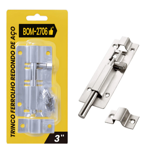 Trinco Ferrolho 70mm Aço Inoxidável, Design Funcional e Alta Durabilidade BOM2706 em Oferta na Shopee