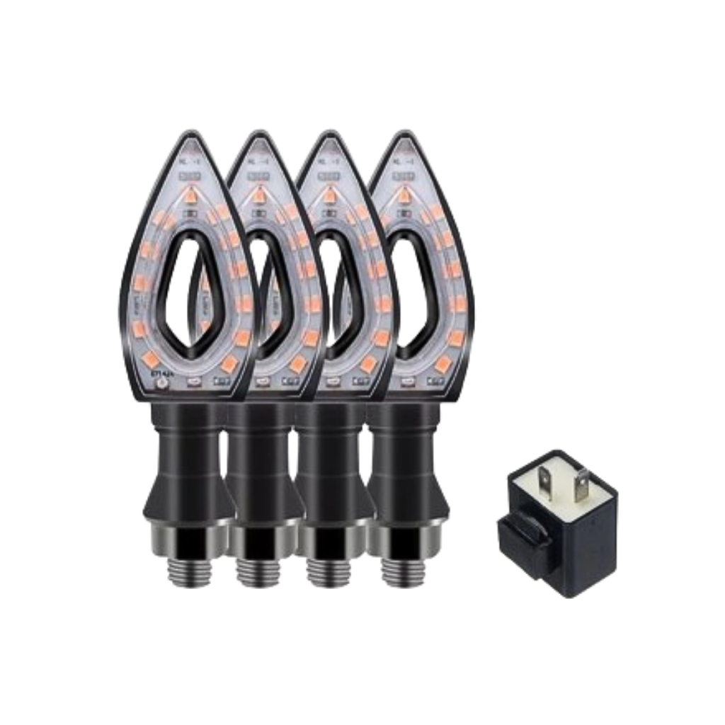 Kit Piscas Setas de Led Modelo Flecha Vazado E Rele Moto Honda CB 500 HORNET