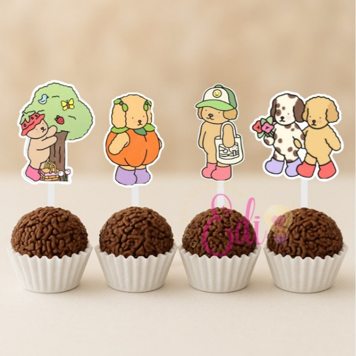 100 Tags para doces Bob good toppers com palito para festa infantil em Oferta na Shopee