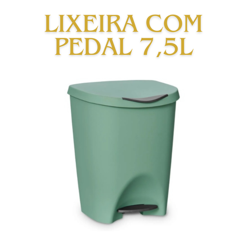 Lixeira Com Pedal 7,5L Usual em Oferta na Shopee