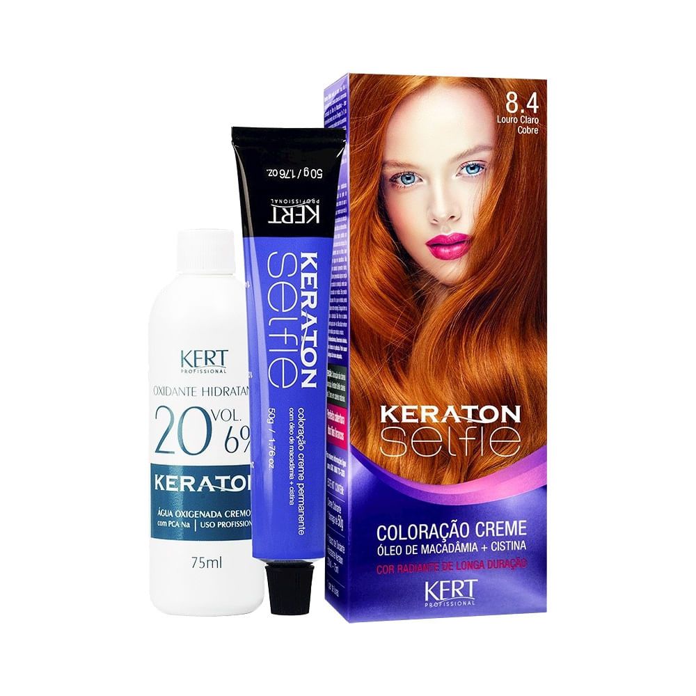 Coloração Keraton Selfie 8.4 Louro Claro Cobre em Oferta na Shopee