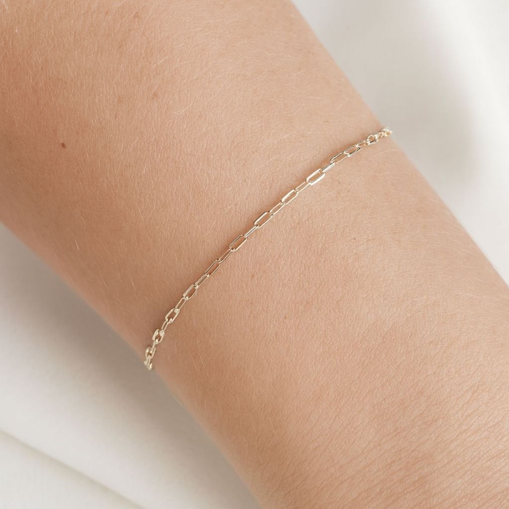 Pulseira Elos Tijolinhos Fina Semijoia Banhada a Ouro 18k em Oferta na Shopee