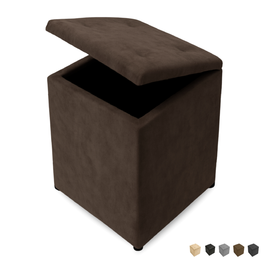 Puff Baú Banquinho Quadrado Decorativo Organizador Porta Objetos e Brinquedos