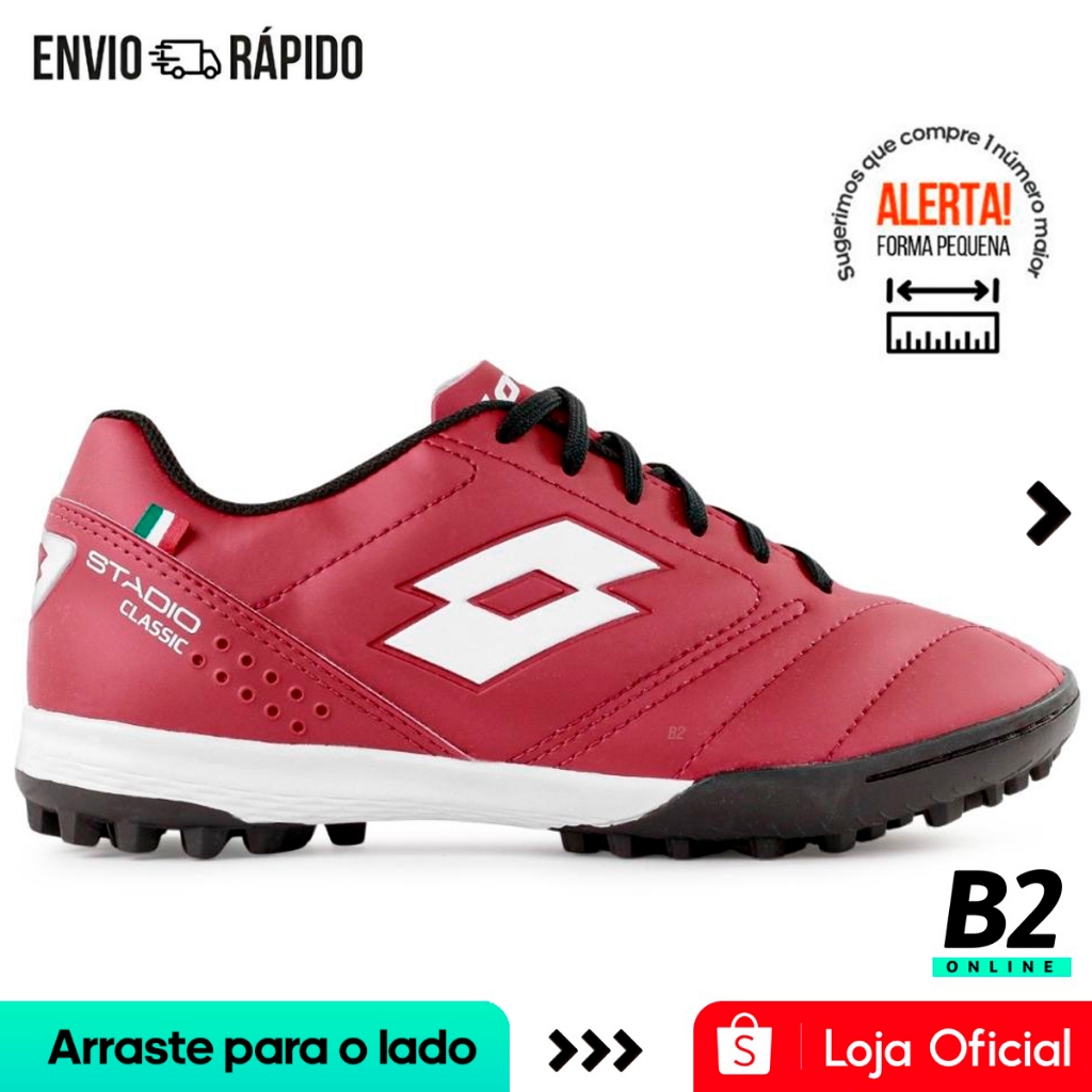 Chuteira Society Lotto Stadio Classic B700 Masculina Vinho Original Com Nota Fiscal e Garantia em Oferta na Shopee