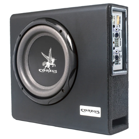 Caixa de Som Corzus Amplificada 350w RMS 3 Canais Mini Slim CXMS 303 Sub 8 - Colocar Embaixo do Banco
