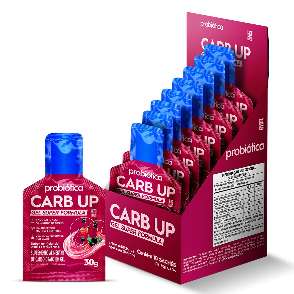 Carb Up Gel Super Fórmula - Caixa 10 Sachês - Probiótica