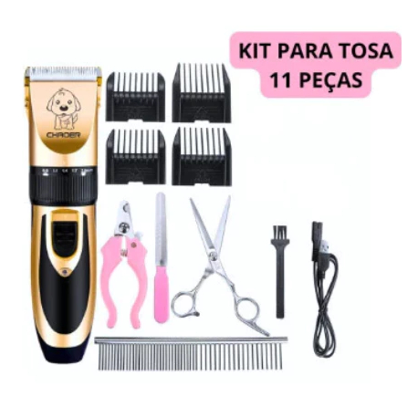 Kit 11 Maquina De Tosa Profissional Pet Cães Gato Sem Fio - Ideal Para Retoques e Acabamentos Em Cães e Gatos LM em Oferta na Shopee