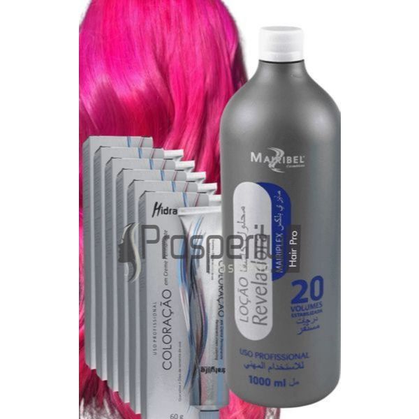 Kit Tinta Color Pink Mairibel 6 Und + Ox 1 Litro