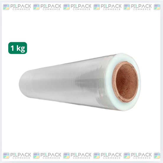 1 Bobina Rolo Filme Stretch (1KG) 50cm x200 metros Virgem Transparente Estiramento até 300% em Oferta na Shopee