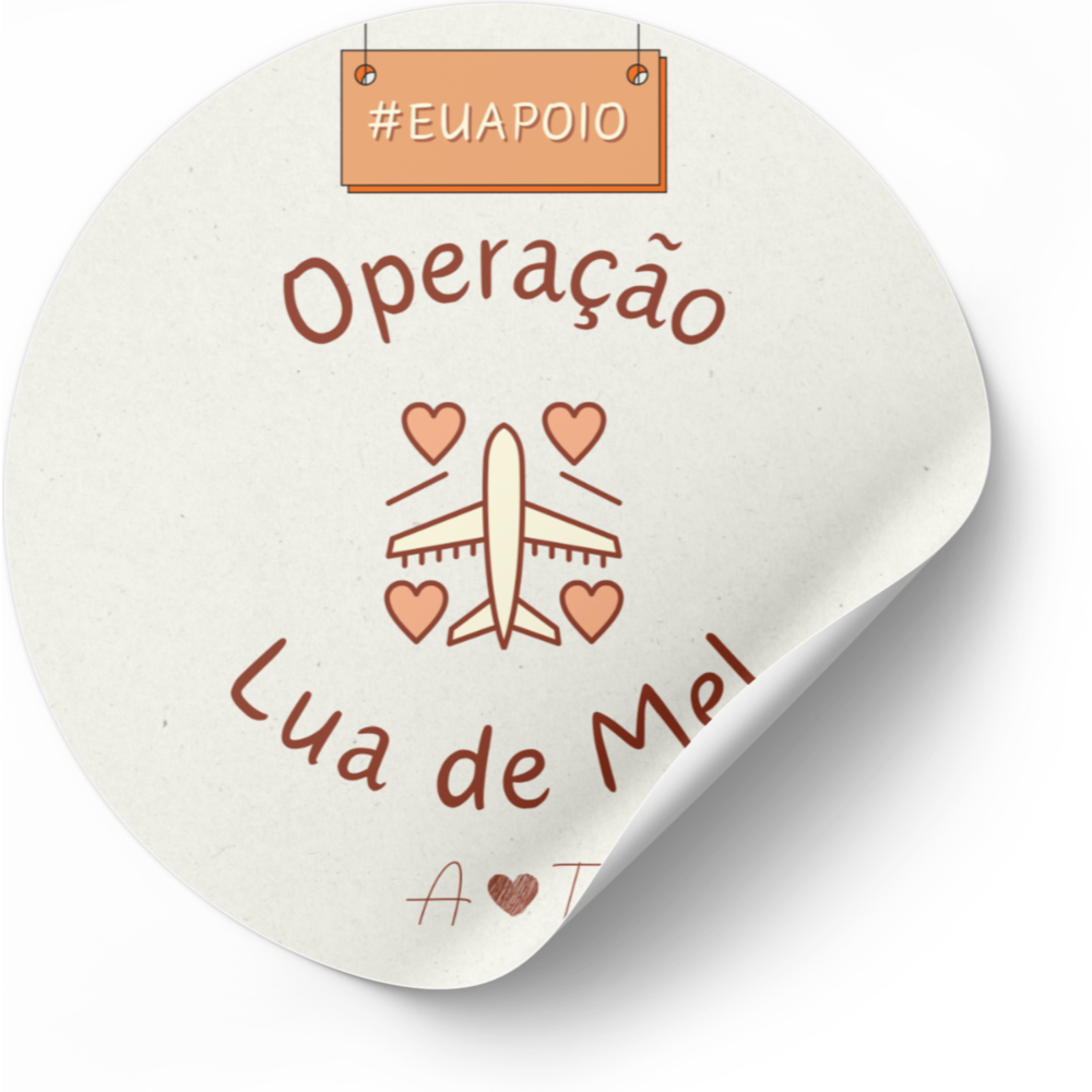 Adesivos Personalizada "Operação Lua de Mel" - 4cm