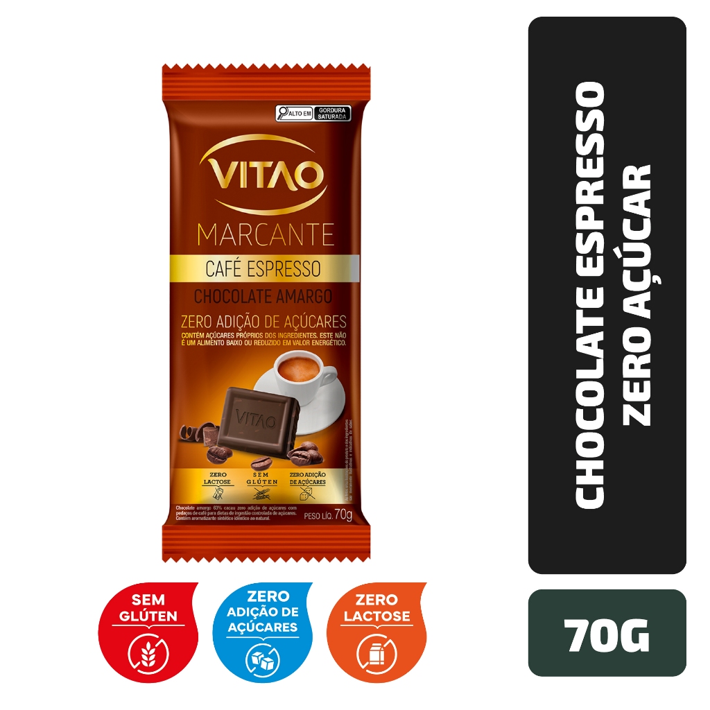Chocolate Espresso Zero Açúcar Marcante 70 g