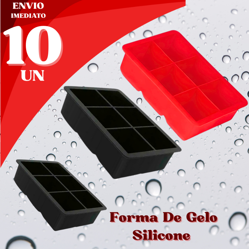 Kit 10 Forma de Gelo em Silicone Flexível Fácil Desenformar Drink Cubos Bar Durável Papinha em Oferta na Shopee