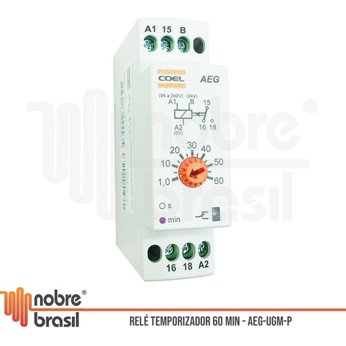 Rele De Tempo Coel Ad 94a-242vca 60 min