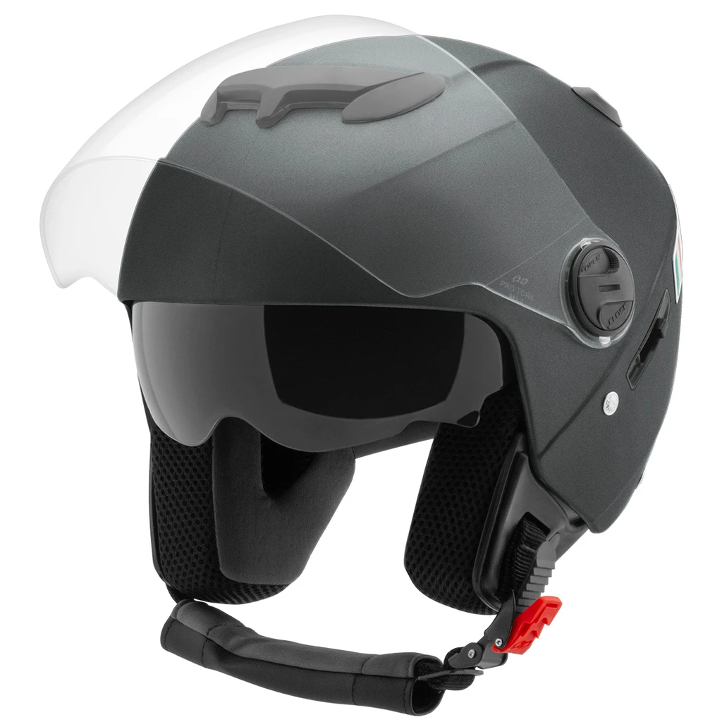 New Atomic Elite Capacete Moto Aberto Pro Tork com Sub Viseira Interna Fume Masculino Feminino Várias Cores