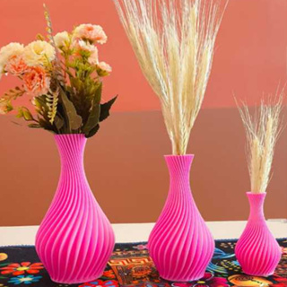 Kit Vasos Decorativos Espiral - Cor Rosa - Moderno / Luxo / Elegante em Oferta na Shopee