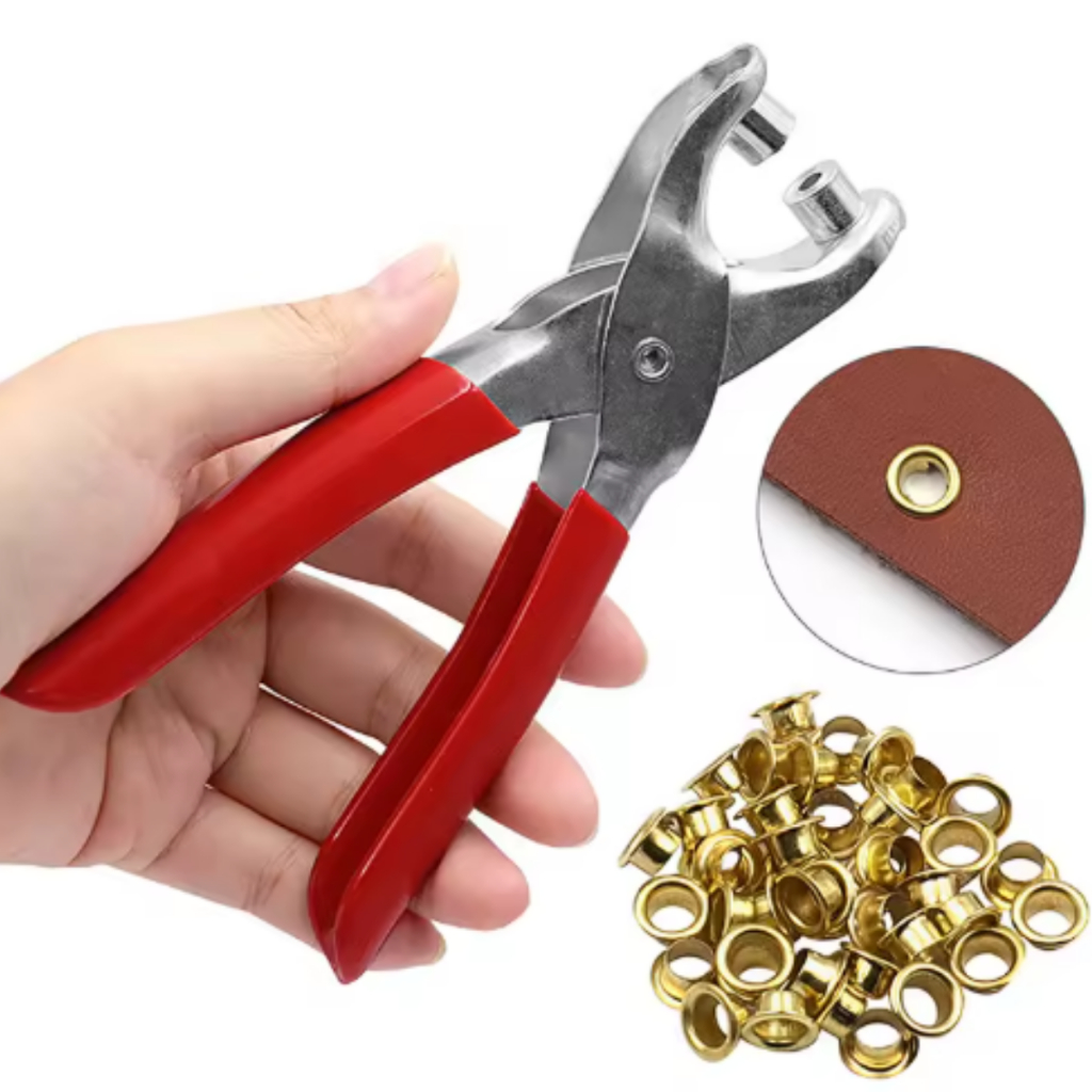 Kit Alicate Para Rebites E 100 Ilhoses Profissional Furador Roupas Cintos Sapatos Lona em Oferta na Shopee