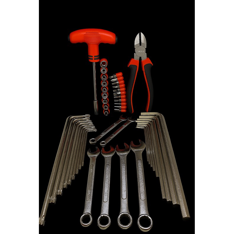 Kit de Ferramentas Profissional  46 Peças - Torx Allen Chave combinada boca estrela, alicate de corte 8 chave tipo T