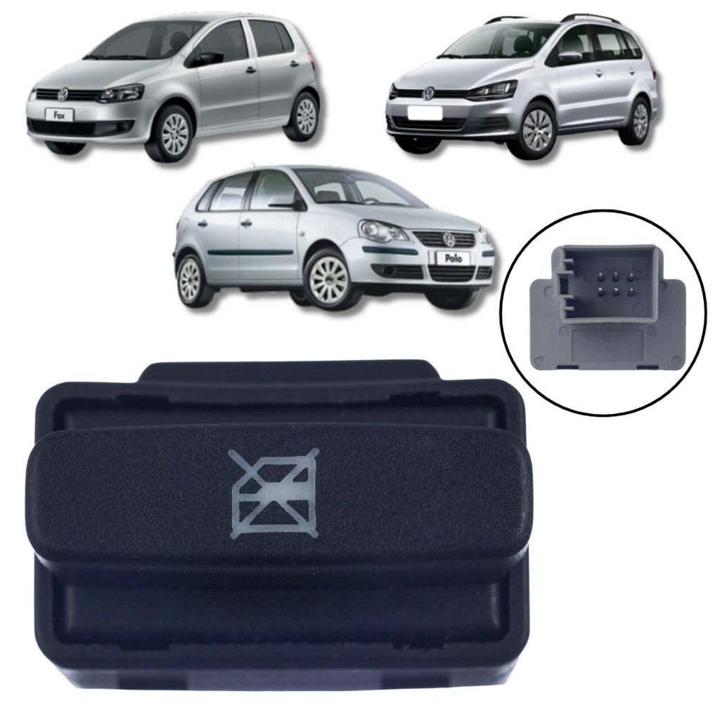 BOTÃO INTERRUPTOR BLOQUEIO DO VIDRO VW FOX 2004/2009 POLO em Oferta na Shopee