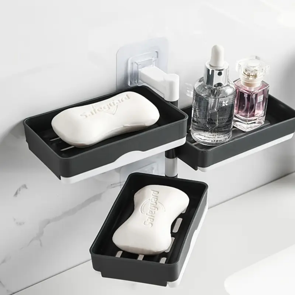 Saboneteira Tripla Com Adesivo Porta Sabonete Gilatorio De Plastico 3 Andares