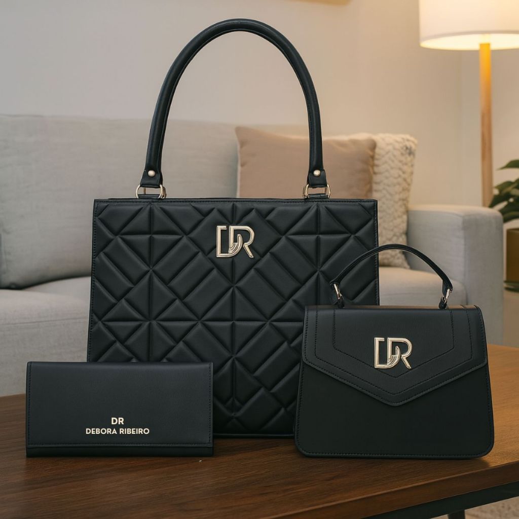 Kit Bolsa Feminina 3 Peças Bolsa Grande Transversal De Ombro Pequena De Lado E Carteira em Oferta na Shopee