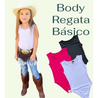 Body Regata Liso Neutro Juvenil Infantil Basico Colorido Preto Branco Rosa em Oferta na Shopee