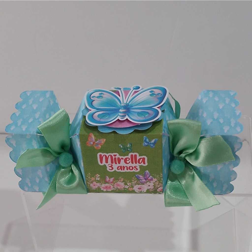 Caixa Bala Borboleta Encantada Semi-montada-Caixa personalizada-Lembrancinha personalizada-Lembrancinha de aniversário-