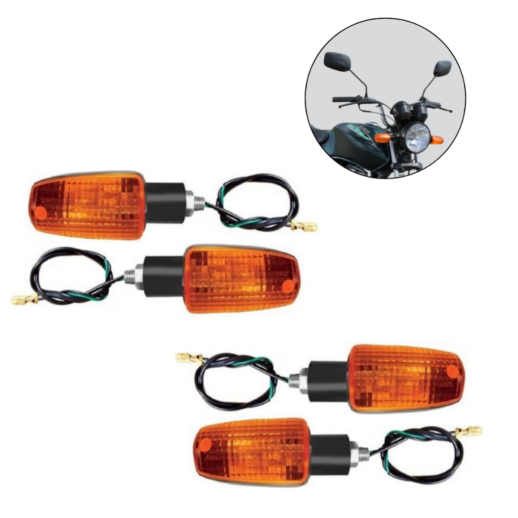 Pisca Seta 125 150 Para CG Titan Fan Moto Laranja