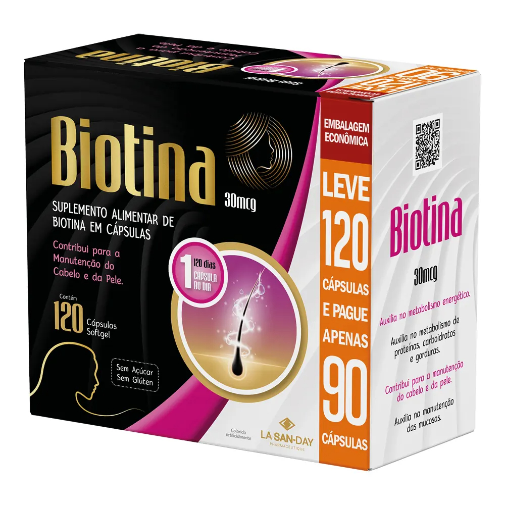 Biotina - 120 Cápsulas - La San Day