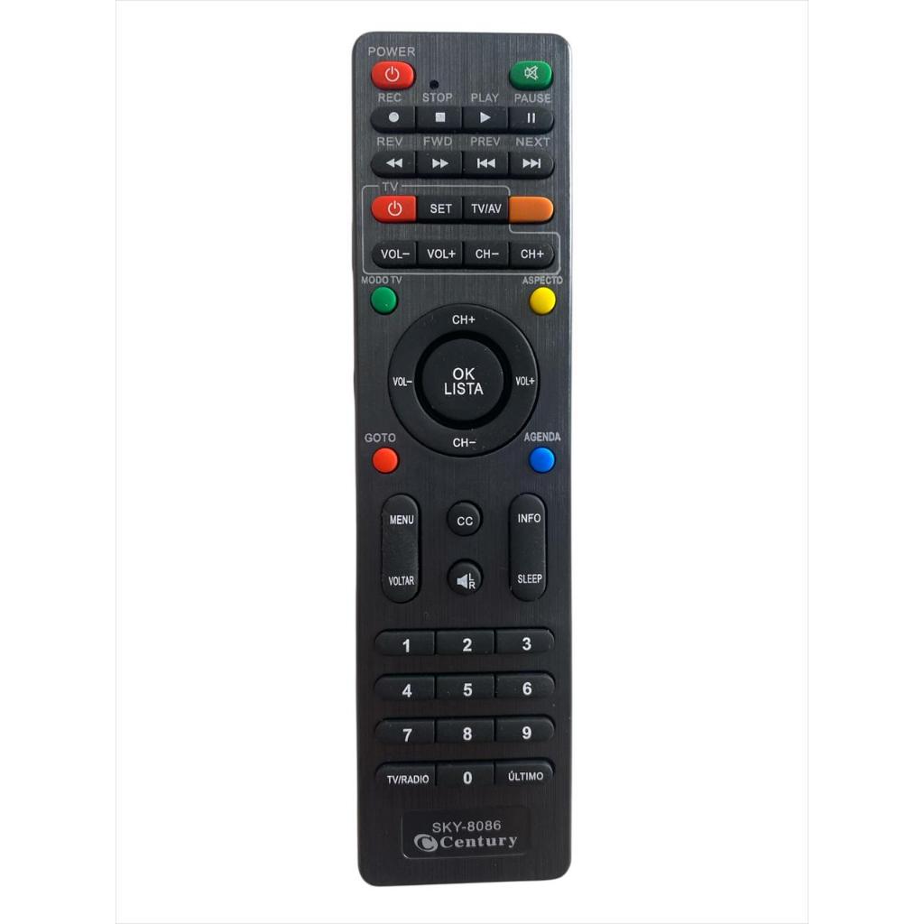 Controle Remoto  Receptor Parabolica Century Midiabox Hdtv B1 B2 B3 LE-7101 SKY-8086