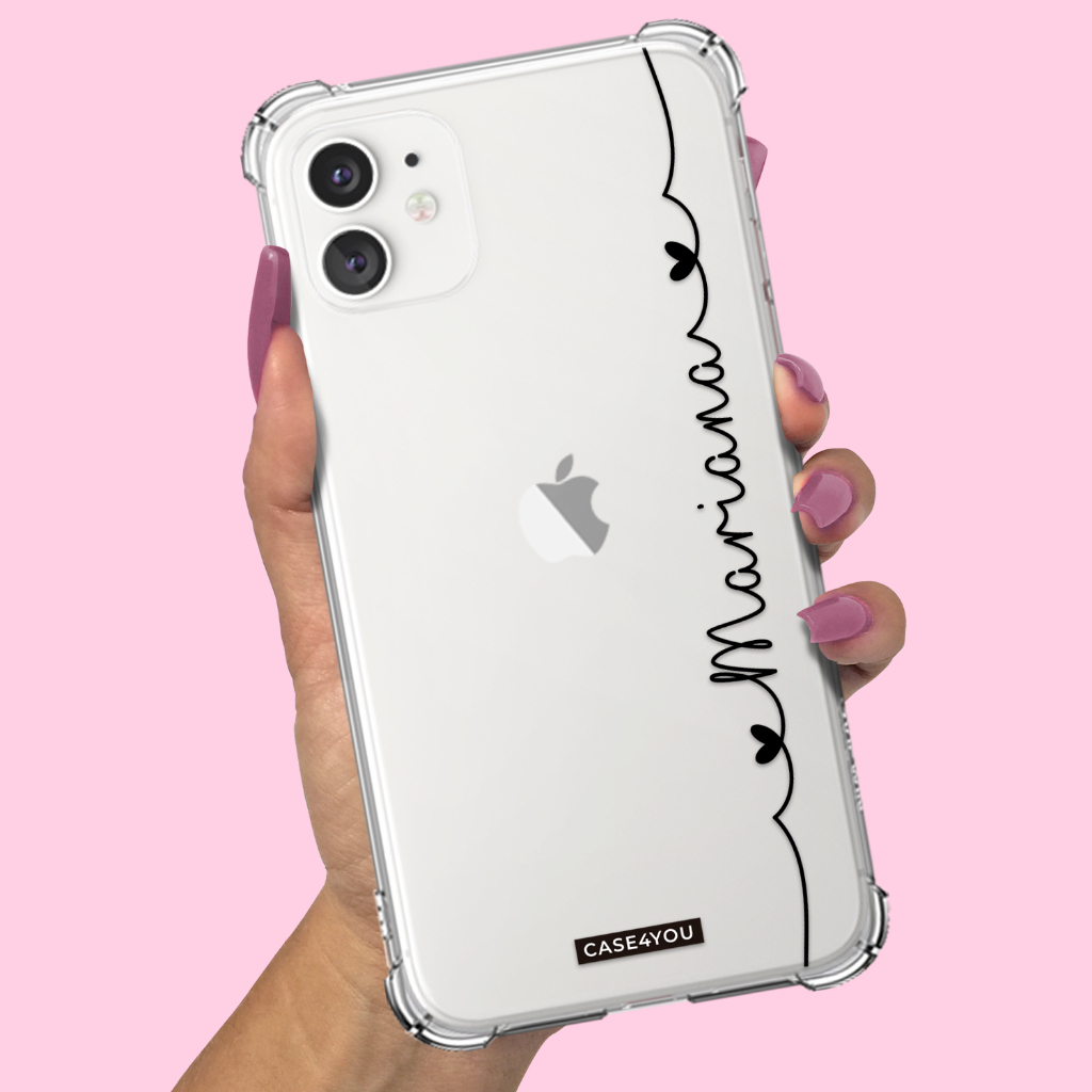 Capa Capinha para Samsung Galaxy A10 A10s A11 A12 A13 A14 A15 A16 A17 Anti-impacto Personalizada Corações Lateral