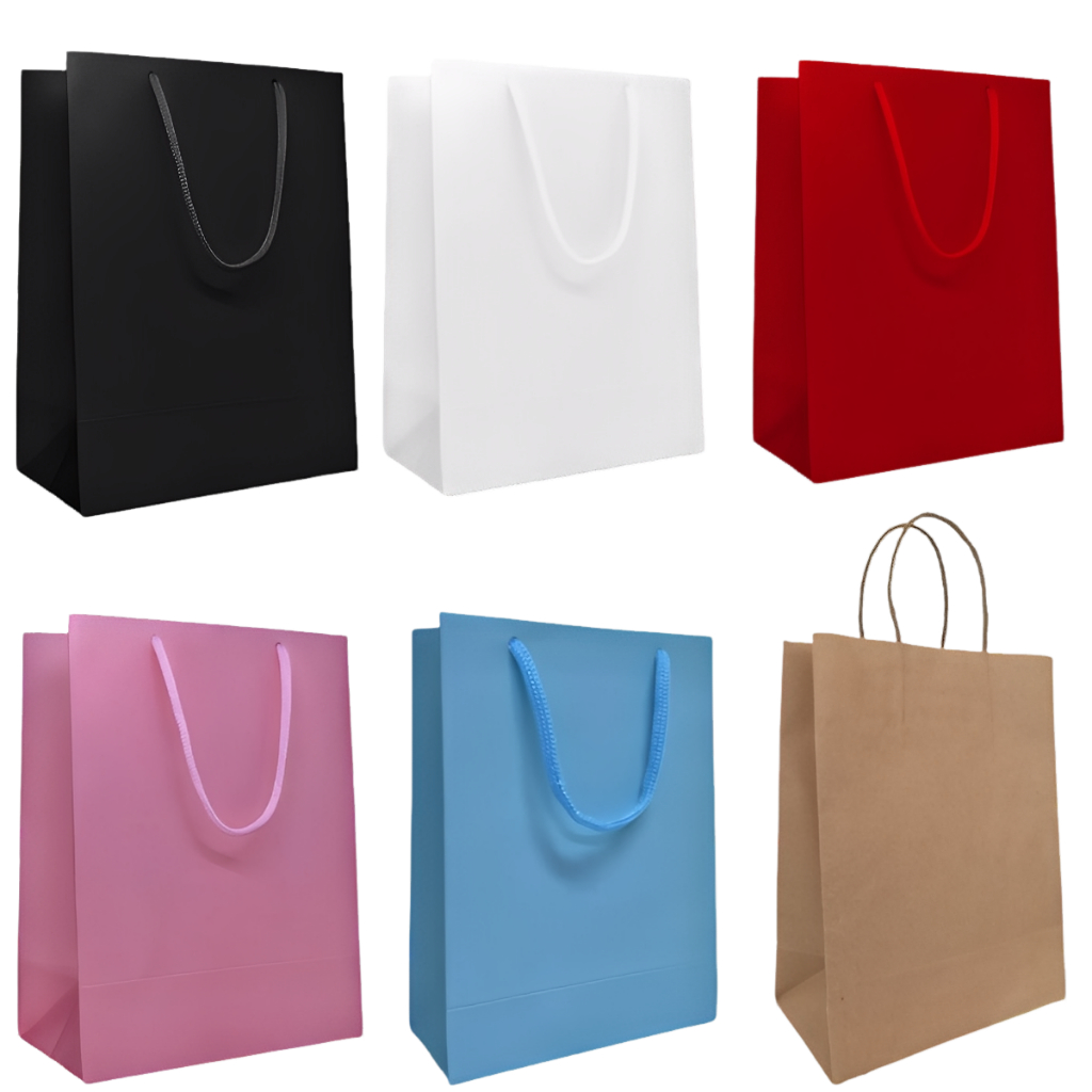 Sacola Papel Colorida Média - 23x30x10 - Kit 10/50 Un