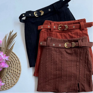 short saia feminino alfaiataria com cinto forrado cintura alta lançamento estiloso tendência inverno 2026 frio/verão em Oferta na Shopee