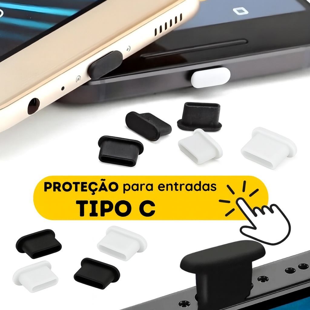 KIT 3, 5, 10, 20 e 30 UND Plugs Protetor Entrada USB C ANTI POEIRA Celular, Notebook - Silicone em Oferta na Shopee