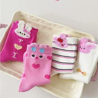 KIT3-12 Pares Meias Curtas Menina Cabeça Animal Peluche Algodão - Tamanho 0-2 anos (15-20) - Cor Aleatória em Oferta na Shopee