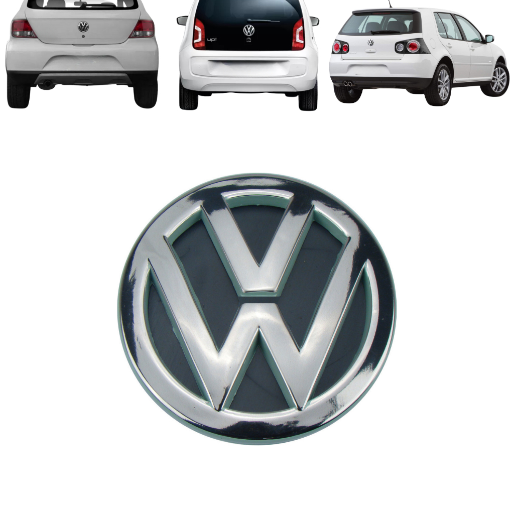Emblema Logo VW Porta Mala do GOL G5/G6/G7 VOYAGE G5/G6 UP! GOLF 08/13 Cromado ou Preto