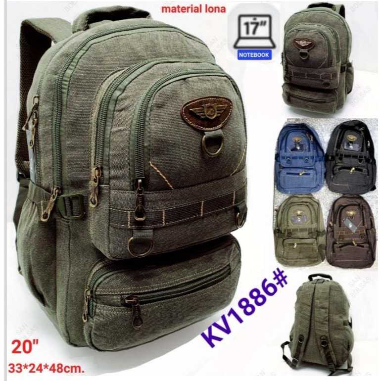Mochila Juvenil Lona Reforçada ideal para trabalho, universidade e viagens Notebook #KV1886