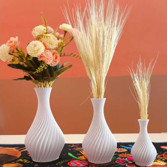 Kit Vasos Decorativos Espiral - Cor Branco - Moderno / Luxo / Elegante em Oferta na Shopee