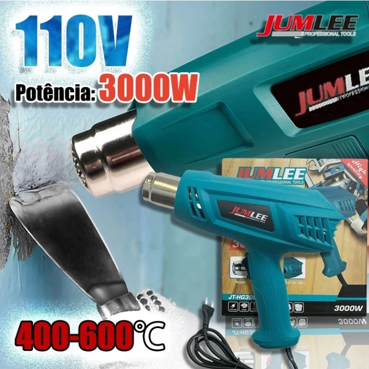 Soprador Térmico Profissional Assoprador Pistola Quente Flex Cor Azul-celeste