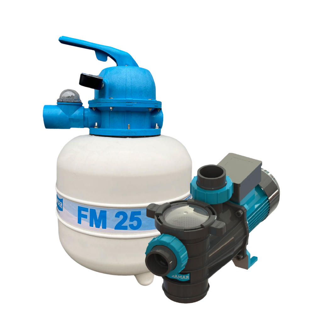 Conjunto Filtrante Filtro Fm 25 + Bomba Bmcp 25 1/4 Cv Piscina Sodramar
