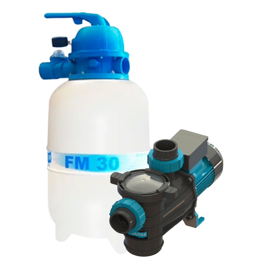 Conjunto Filtrante Filtro Fm 30 + Bomba Bmcp 25 1/4 Cv Piscina Sodramar