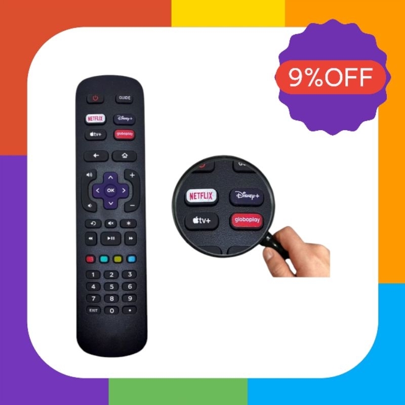 Controle Remoto Philco Roku TV Compatível Smart TV – Netflix, Disney+, Globoplay