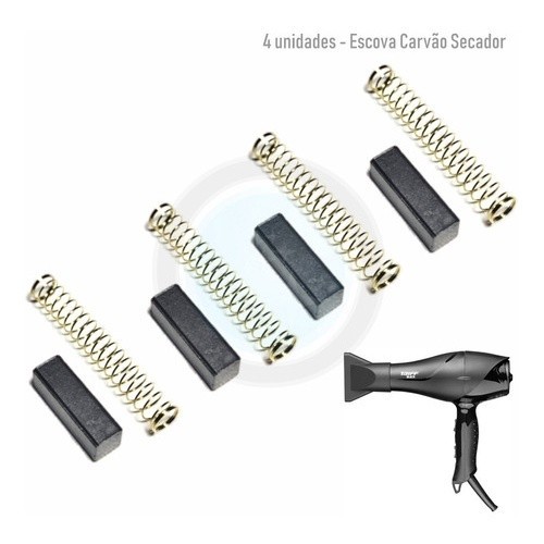 Escovas Carvão Secador Taiff Com Mola Universal - 02 Pares