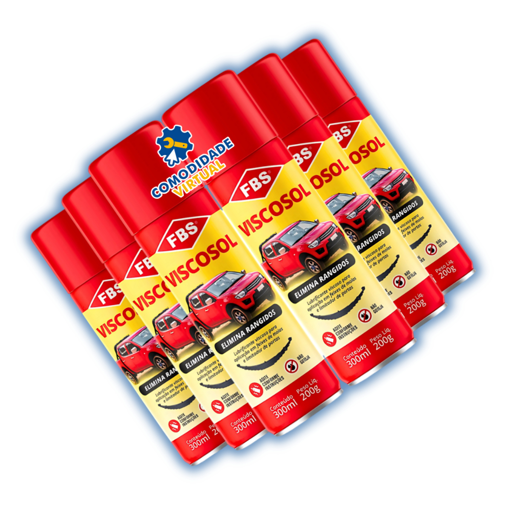 Kit 6 Un. Eliminador de Rangido Para Feixe Mola e Limitador de Porta - VISCOSOL 300ml