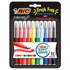 Caneta Hidrográfica BIC Intensity Brush Pen Ponta Pincel com 10 Cores Vivas