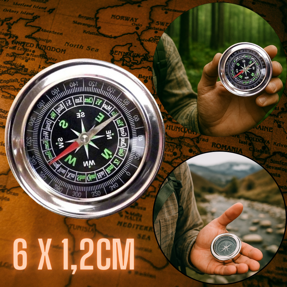 Bússolas Profissional de Metal 6cm – Sua Aliada em Qualquer Aventura Viagem Passeios