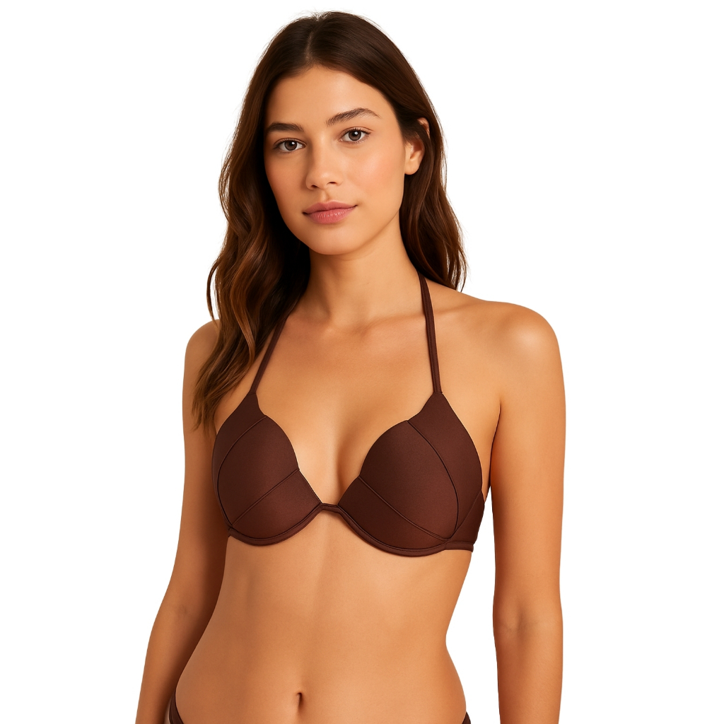Top Avulso Concha Sereia Com Bojo Verão De Amarrar Pescoço e Costas Biquíni Feminino Roupa Banho