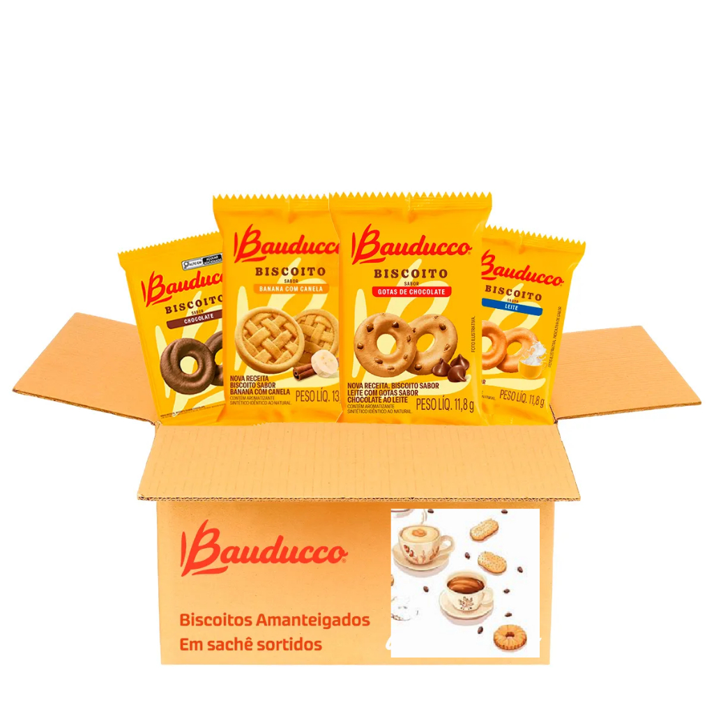Biscoito Bauducco Amanteigado + maizena+ carcker Sache 100 Un