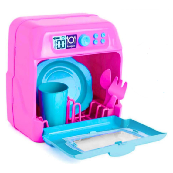 LAVA LOUCAS + ACESSORIOS E SOM PRINCESS HOME COLLECTION A BATERIA 6 PECAS