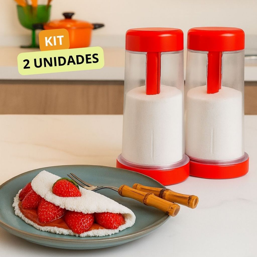 Tapioqueira Peneira Polvilhador 500g kit c/3  Armazena/Peneira Tapioca Beiju Farinha Cozinha Prática