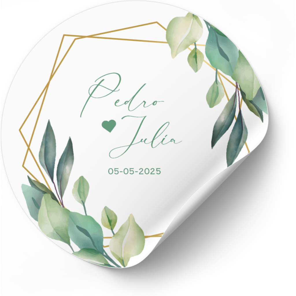Adesivos para Casamento Personalizado - 4cm